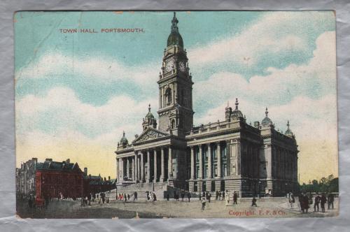 `Town Hall, Portsmouth` - Postally Used - Portsmouth - 13th November 1905 - Postmark - G.D & D Ltd Postcard