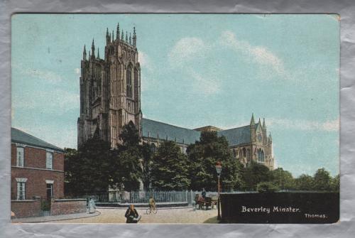 `Beverley Minster` - Beverley - Postally Used - Sutton in Ashfield 1st March 1907 - Postmark - Christian Novels Publishing Co. Postcard