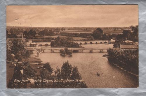 `View From The Theatre Tower, Stratford-On-Avon` - Postally Used - Birmingham 4th November 1912 Postmark - Valentine Postcard