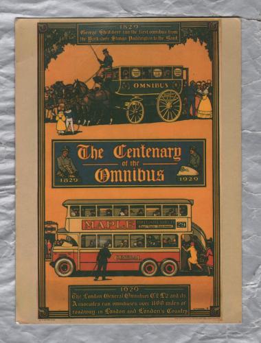 `The Centenary Of The Omnibus 1929` - Modern Postcard - Postally Unused - Athena International Postcard