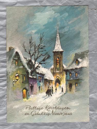 `Prettige Kerstdagen en Gellukkig Nieuwjaar` - Holland - Postally Used - Groningen Station 28th ? 1966 Postmark - With Slogan - Alleenverkoop Postcard