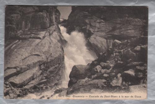 Chamonix - `Cascade du Nant-Blanc a la mer de glace` - Postally Used - c1920 - Jullien Brothers Postcard