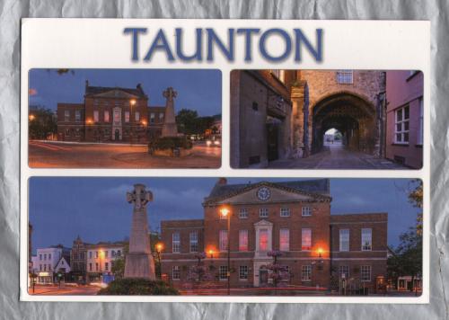 `Taunton At Night` - Somerset - Postally Used - Bristol Mail Centre 3rd January 2014 Postmark - Bob Croxford Postcard