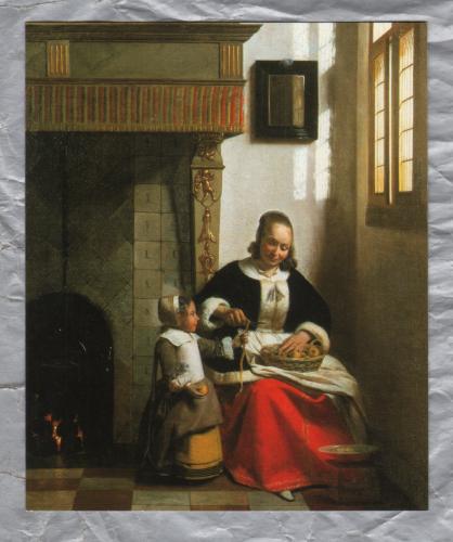 `A Woman Peeling Apples - Pieter de Hooch` - Postally Unused - The Wallace Collection Postcard.