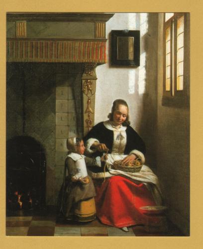 `A Woman Peeling Apples - Pieter de Hooch` - Postally Unused - The Wallace Collection Postcard.