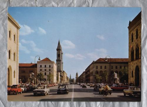 `Munchen - Munich, Ludwigsstrasse mit Ludwigskirche u. Universitat` - Postally Unused - Fritz Witzig Postcard