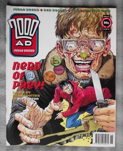 `2000 A.D. Featuring Judge Dredd` - 25th November 1994 - Prog No.915 - `Nerd Of Prey! Death By Trainspotter in Bik Barton`.