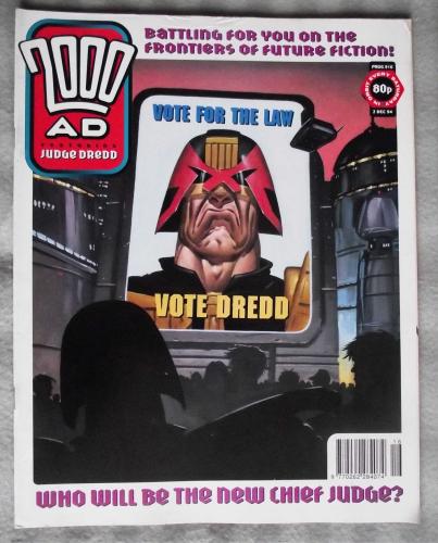 `2000 A.D. Featuring Judge Dredd` - 2nd December 1994 - Prog No.916 - `Vote For The Law, Vote Dredd`.