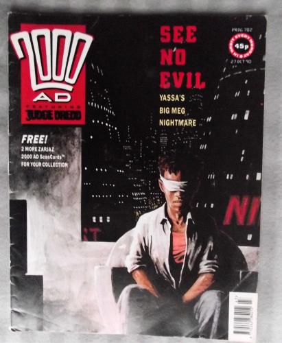 `2000 A.D. Featuring Judge Dredd` - 27th October 1990 - Prog No.702 - `See No Evil: Yassa`s Big Meg Nightmare`.