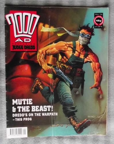 `2000 A.D. Featuring Judge Dredd` - 22nd June 1991 - Prog No.736 - `Mutie & The Beast!: Dredd`s On The Warpath`.