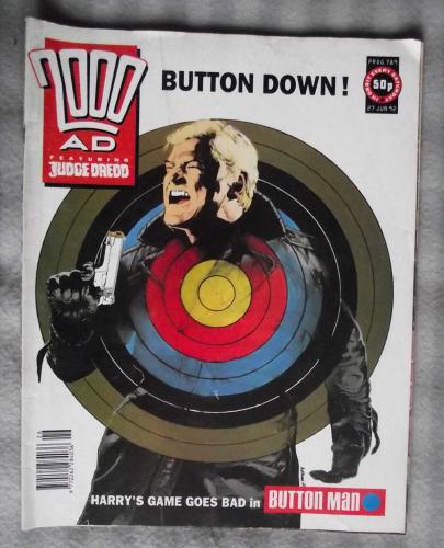 `2000 A.D. Featuring Judge Dredd` - 27th June 1992 - Prog No.789 - `Harry`s Game Goes Bad in Button Man`.