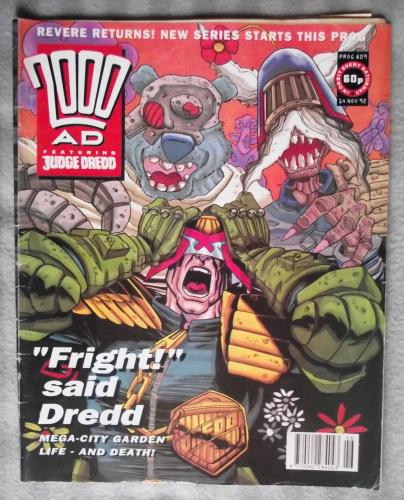 `2000 A.D. Featuring Judge Dredd` - 14th November 1992 - Prog No.809 - `"Fright!" Said Dredd: Mega-City Garden Life And Death!`.