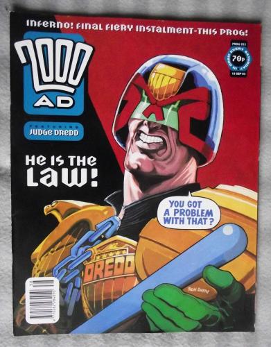 `2000 A.D. Featuring Judge Dredd` - 18th September 1993 - Prog No.853 - `He Is The Law!`.