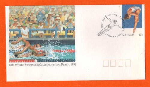 Australia Post - FDC - 1991 - `First Day Of Issue 3rd January 1991 Perth W.A 6000` - Postmark - 43c Pre-Printed Stamp