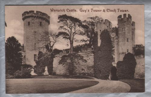 `Warwick Castle, Guys Tower & Clock Tower` - Warwick - Postally Unused - Harry Barton & Sons Postcard - c1920