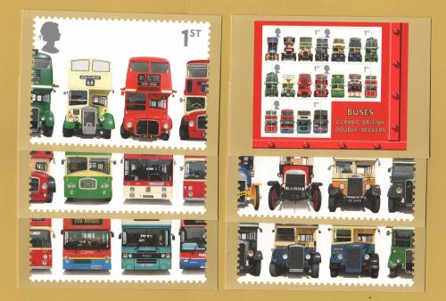 U.K - PHQ Cards - 231 Set - Issued 15th May 2001 - 5 Stamp Cards + 1 Overview Card - Buses: Classic British Double Deckers Issue - Unused