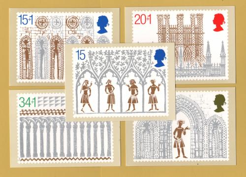 U.K - PHQ Cards - 122 Set - Issued 14th November 1989 - 5 Stamp Cards - Christmas Issue - Unused
