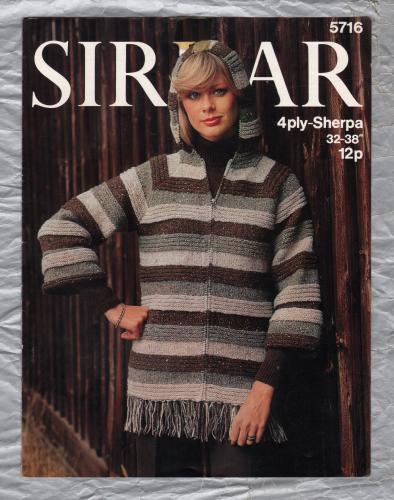 Sirdar - 4ply-Sherpa - 32-38" - Design No.5716 - Female Sweater/Jacket - Knitting Pattern