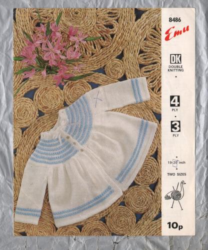 Emu - 3 Ply - 4 Ply - 19 to 20" - Design No.8486 - Matinee Coats - Knitting Pattern