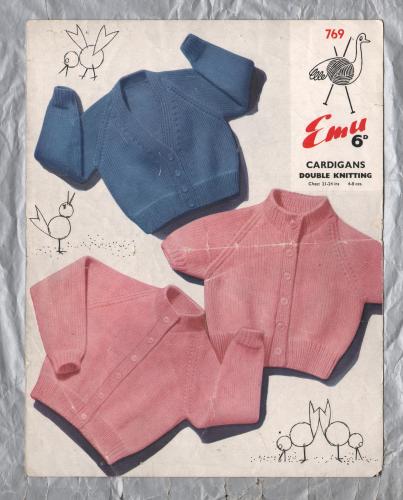 Emu - 4-8 oz - Chest Size 21/24" - Design No.769 - Girl`s Cardigans - Knitting Pattern