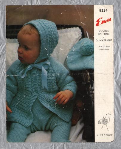 Emu - Double Knitting - Quickerknit - Chest 19 to 20" - Design No.8234 - Pram Set - Knitting Pattern