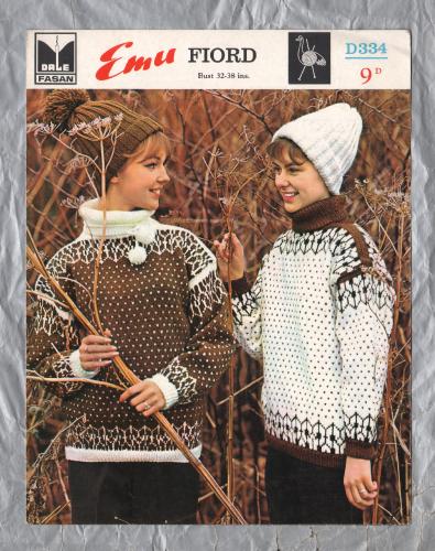 Emu - Bust Size 32/38" - Design No.D334 - Ladies Sweater and Hats - Knitting Pattern