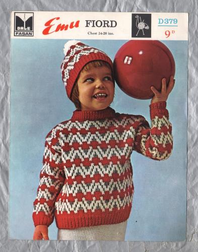 Emu - Chest 24/28" - Design No.D379 - Childs Jumper and Hat - Knitting Pattern