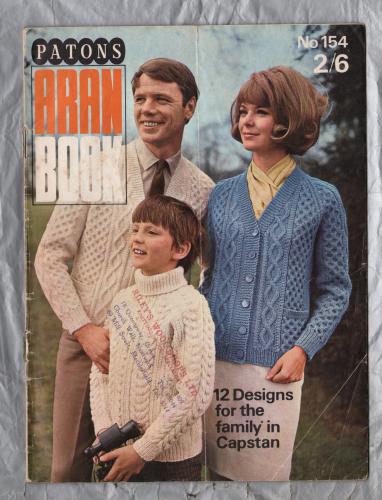 Patons - Aran Book - `12 Designs for the family in Capstan` - Designs No.154 - Jackets,Sweaters,Accesories - Knitting Patterns