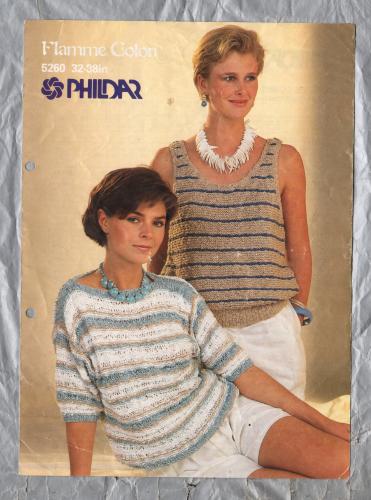 Phildar - Bust 32/38" - Design No.5260 - Ladies Summer Top/Stripped Vest - Knitting Pattern