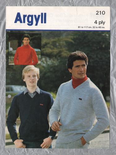 Argyll - 4 Ply - Chest 32-46"/81-117cm - Design No.210 - Father and Sons Classic V and Polo Sweaters - Knitting Patterns