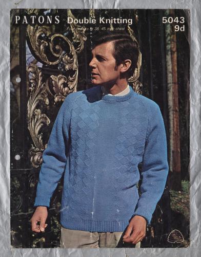 Patons - Double Knitting - Chest Sizes 38 to 45" - Design No.5043 - Sweater with Turtle Neck - Knitting Pattern