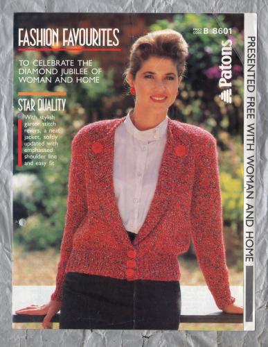 Patons - Bust Size 32 to 38"/81 to 97cm - Design No.B 8601 - Jacket with Garter Stitch Collar - Knitting Pattern