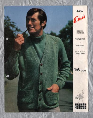 Emu - Double Knitting - Tripleknit - Magnum - Chest 44 to 48" - Design No.4456 - Cardigan - Knitting Pattern