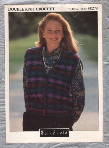 Hayfield - Double Knit Crochet - Bust Size 30 to 40"/76 to 102cm - Design No.00278 - `Waistcoat` - Crochet Pattern