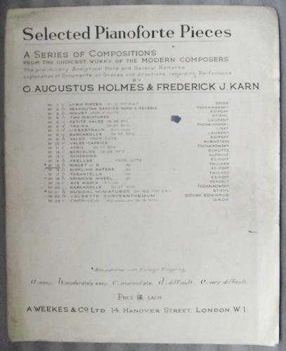 `Selected Pianoforte Pieces No.15 - Minuet in D` by William Faulkes - Selected,Fingered and Annotated by G.Augustus Holmes and Frederick J.Karn