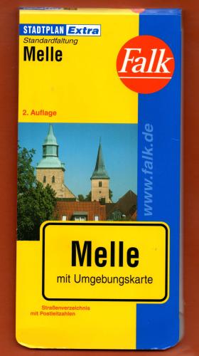 `MELLE` - 1:20000 - Fold Out Map - 2nd Edition With Street Directory,Postcodes and Environment Map - c2004 - Published by Falk