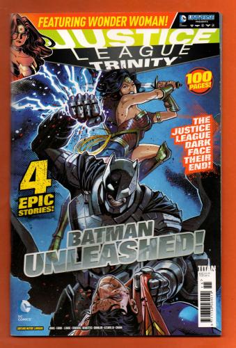 Vol.2 - No.15 - `JUSTICE LEAGUE TRINITY` - `Batman Unleashed!` - June 2016 - Published by Titan Comics - Under Licence from DC Comics