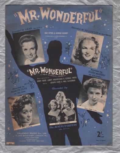 `Mr Wonderful` by Jerry Bock,Larry Holofcener & George Weiss - 1956 - Recorded by The Beverley Sisters