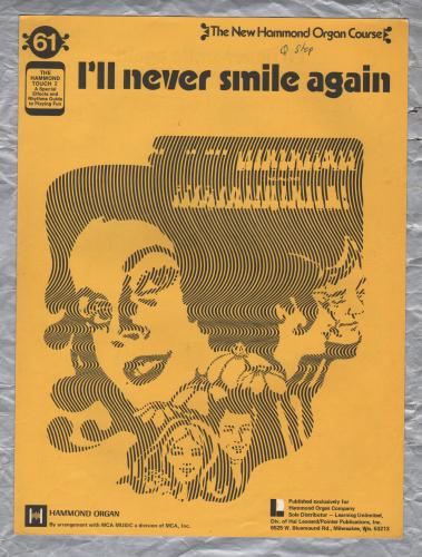 `I`ll Never Smile Again` - New Hammond Organ Course - No.61 - Copyright 1939 - Published by Learning Unlimited