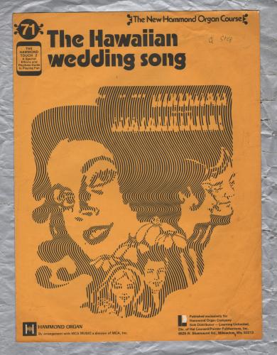 `The Hawaiian Wedding Song` - New Hammond Organ Course - No.71 - Copyright 1958 - Published by Learning Unlimited