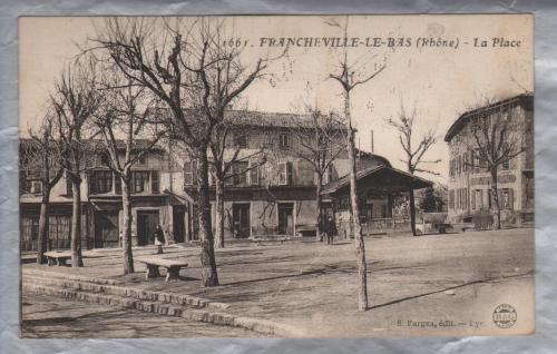 `Francheville Le Bas (Rhone) - La Place` - Postally Unused - B&G Lyon Postcard