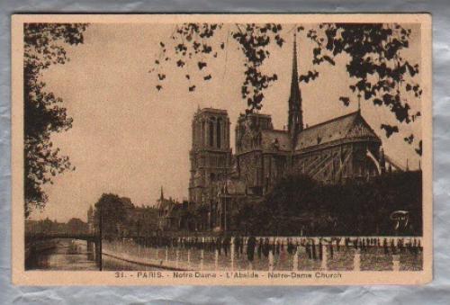 `Paris, Notre-Dame - L`Abside` - France - Postally Unused - A.Leconte Postcard 