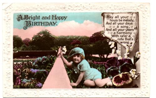 `A Bright and Happy Birthday` - Postally Unused - Unknown Producer