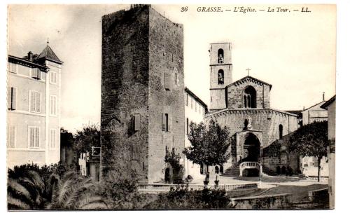 `36 Grasse.- L`Eglise - La Tour - LL` - Postally Used - Leon and Levy Postcard