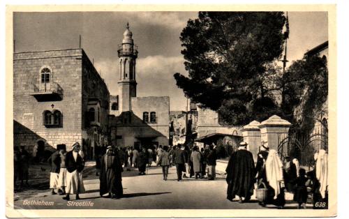 `Bethlehem - Streetlife` - Postally Used - Bethlehem 8th March 1938 Postmark - The Oriental Commercial Bureau Port Said (Egypt) Postcard