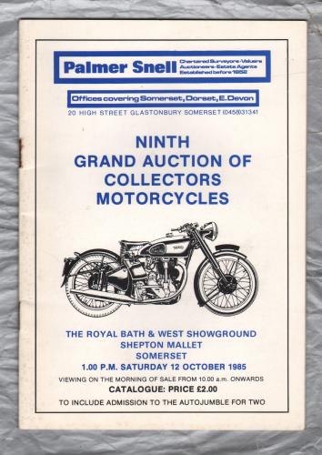 `Ninth Grand Auction Of Collectors Motorcycles` - Saturday 12th October 1985 - The Royal Bath & West Showground Shepton Mallet