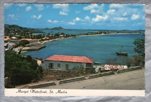 `Marigot Waterfront, St. Martin` - Postally Unused - Plastichrome Postcard