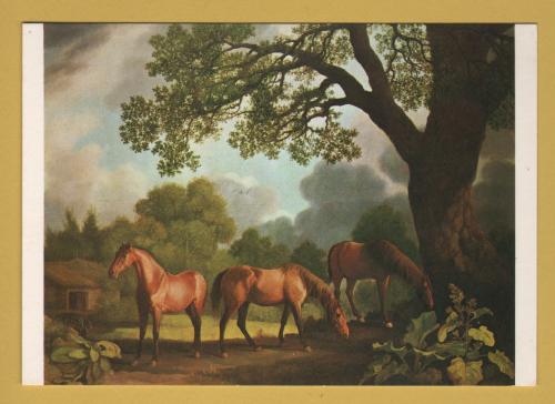 `A Colt and Two Chestnut Horses - George Stubbs` - Postally Unused - The Medici Society Postcard.