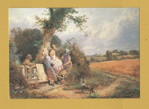 `Young Gleaners Resting - Myles Birket Foster` - Postally Unused - The Medici Society Postcard.