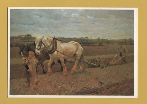 `Ploughing - Sir George Clausen` - Postally Unused - The Medici Society Postcard.